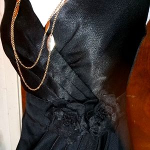 David's bridal shower little black dress flowers beaded pleated beautiful